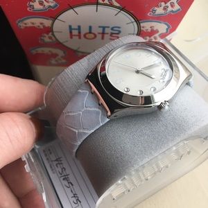 Silver swatch watch
